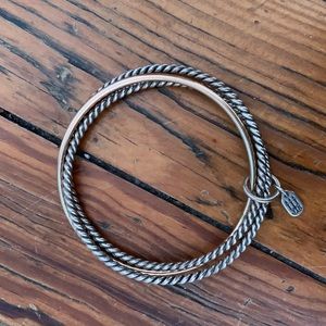 James Avery Bronze & Silver Twist Bangle Bracelet